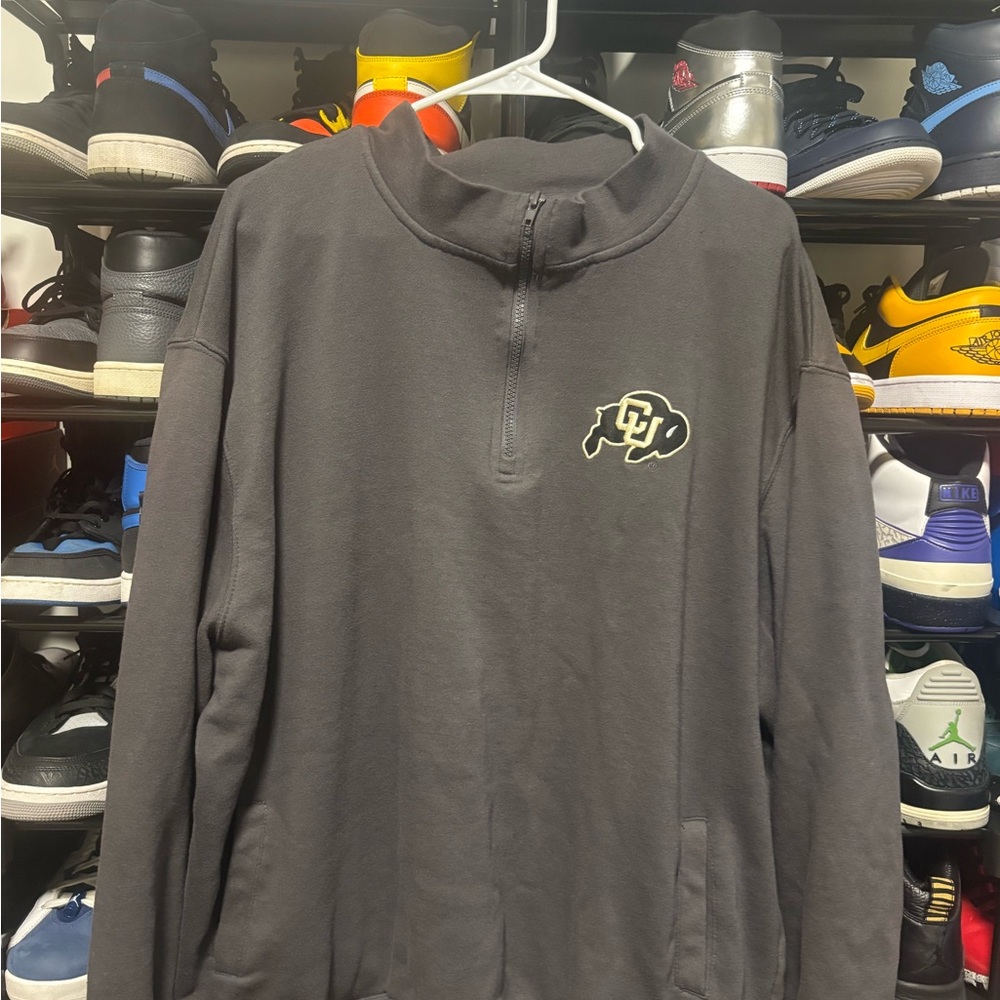 Colorado University Gray Quarter-Zip Pullover with Logo Size 3X